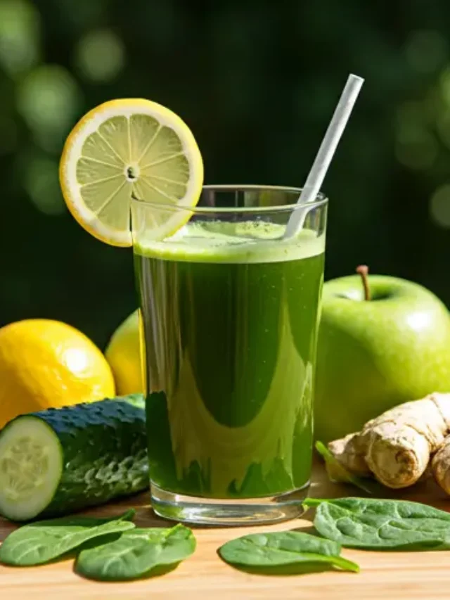 Citrus Green Elixir : A vibrant green citrus drink in a glass, garnished with a lime wedge and a sprig of parsley, radiating fresh and zesty energy.
